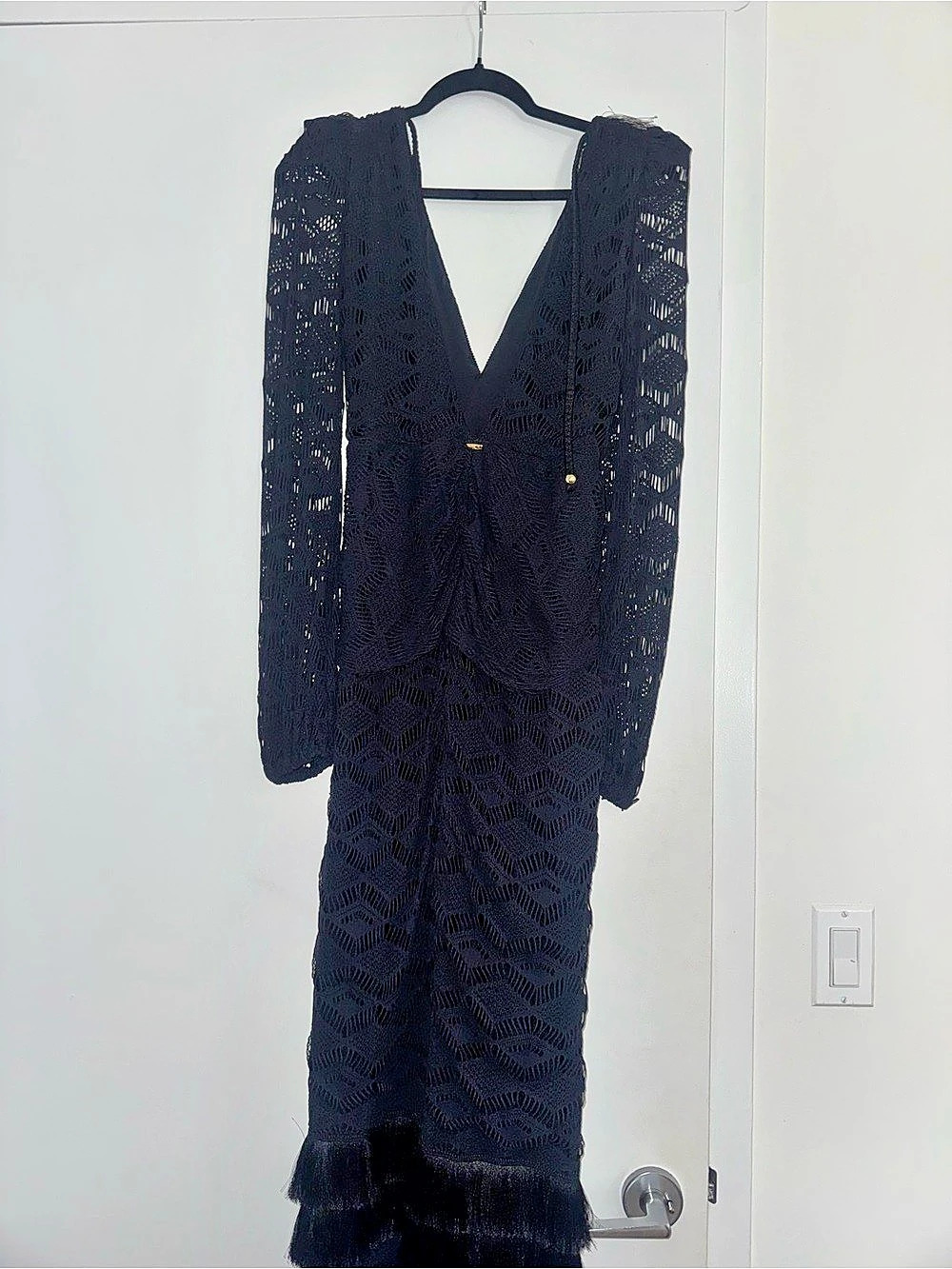 PatBO Crochet Maxi Dress Black